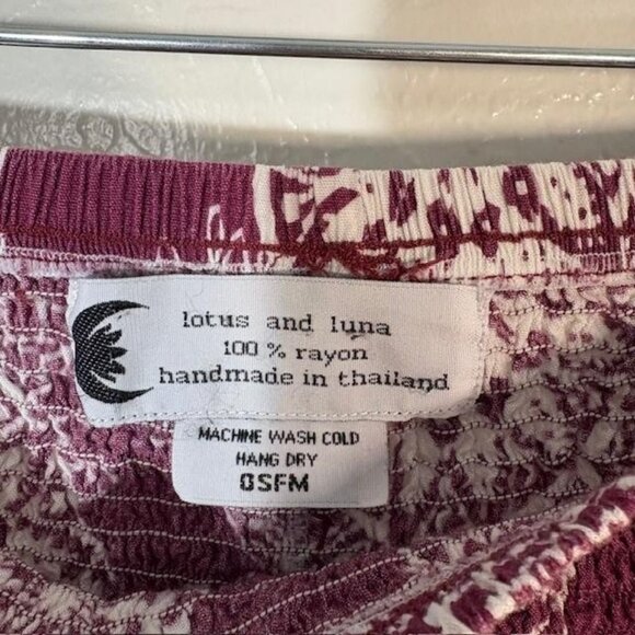 Lotus and Luna Boho Harem Pants Womens One Size Smocked Waist Jogger Lounge - Picture 3 of 6